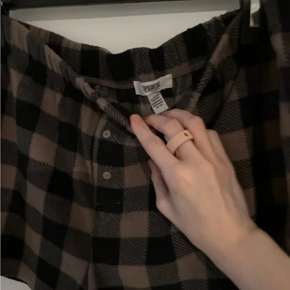 Pink Victoria's Secret Plaid Fleece Pajama Set - Picture 6 of 6